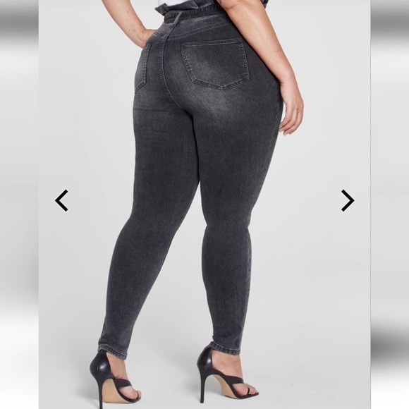 Fashion to Figure Ultra High Rise Paperbag Waist Belted Skinny Jeans size 18 new - Picture 3 of 8